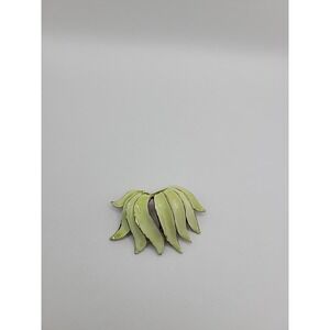 Vintage HAR Enamel Flower Brooch Yellow Green Gold Tone Pin Jewelry